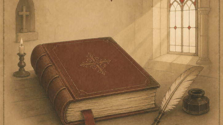 Illustration of a Hungarian church record book (egyházi anyakönyv)