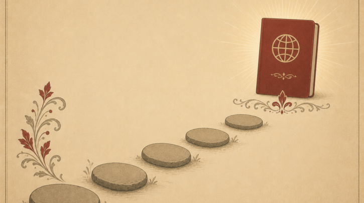 Illustration of the step-by-step Hungarian citizenship application process