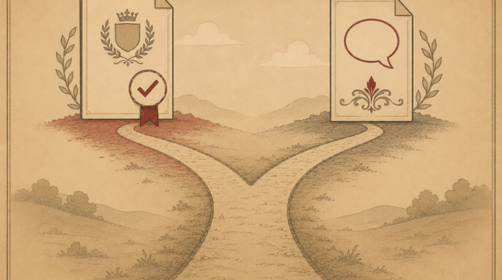 Illustration of two diverging paths representing citizenship verification vs naturalization