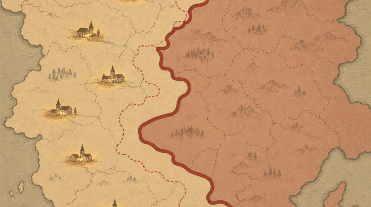 Illustration of Hungarian communities left beyond the border after the Treaty of Trianon